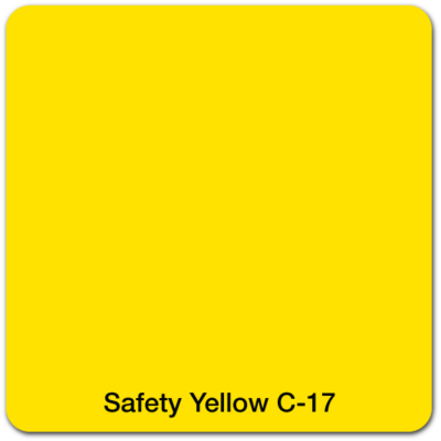 A solid block of bright yellow color labeled "Safety Yellow C-17" at the bottom center.