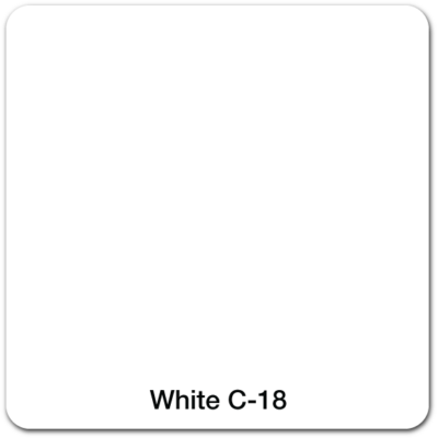 A white color sample square labeled "White C-18" at the bottom center.